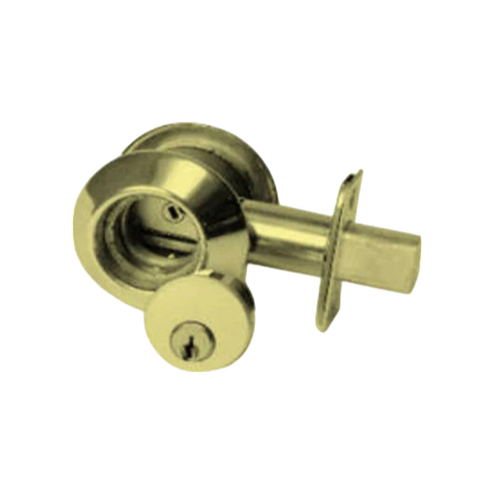 ILCO - Mortise Cylinder Heavy Duty Standard Deadbolt - 2-3/8 Backset - Bright Brass - Grade 2 (Without Single Cylinder)