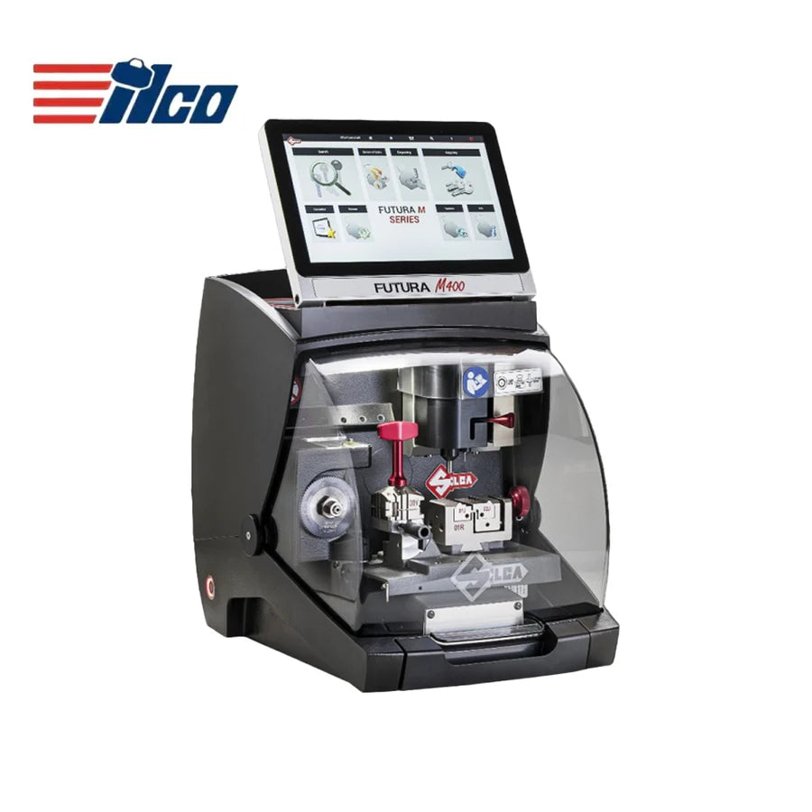 ILCO Futura M400 New Gen Electronic Key Cutting Machine Bundle with Flash Mobile Battery Operated Key Duplicator