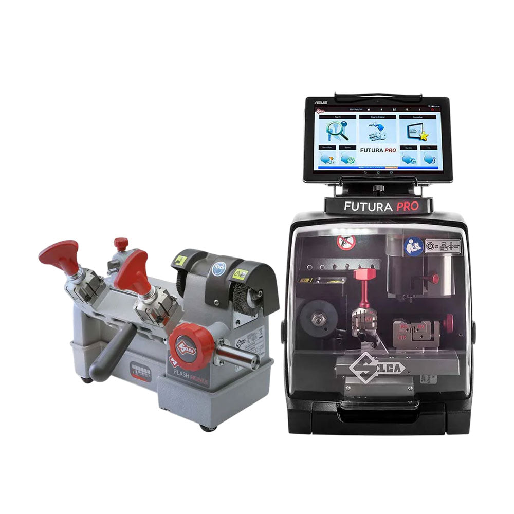 ILCO Futura Pro Electronic Flat / Laser and Dimple Key Cutting Machine Bundle with Flash Mobile Key Duplicator
