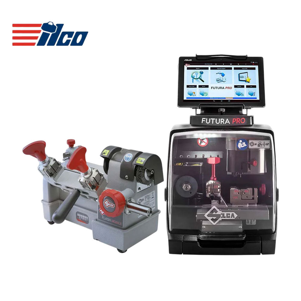 ILCO Futura Pro Electronic Flat / Laser and Dimple Key Cutting Machine Bundle with Flash Mobile Key Duplicator