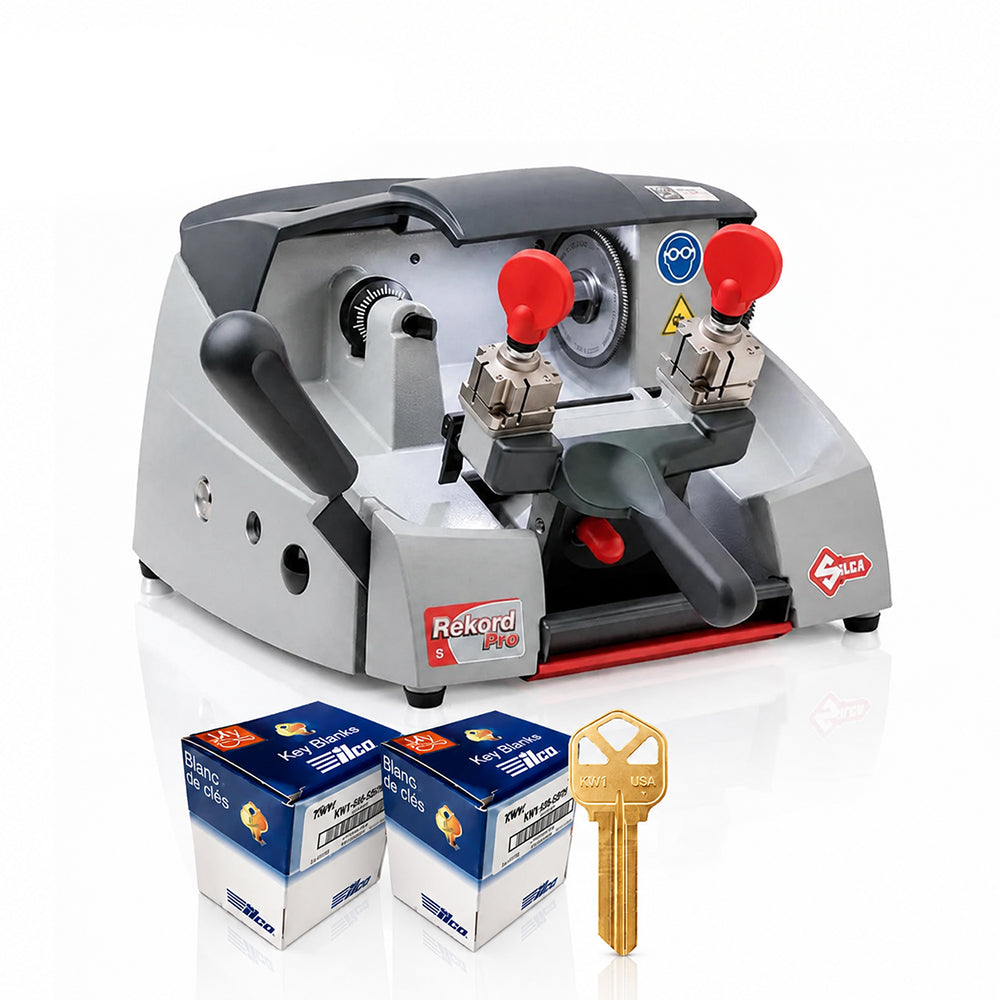 ILCO Rekord Pro S User-friendly Key Cutting Machine with FREE 2 Packs of 250 KW1 Key Blanks
