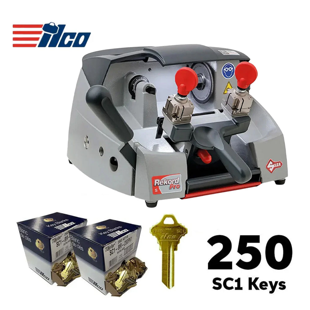 ILCO Rekord Pro S User-friendly Key Cutting Machine with FREE 2 Packs of 250 SC1 Key Blanks