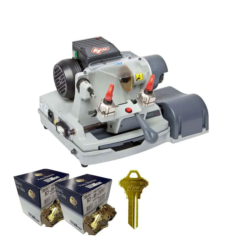 ILCO Speed 040 Automatic and Manual Key Duplicator Machine with 2 Packs of FREE 250 SC1 Key Blanks