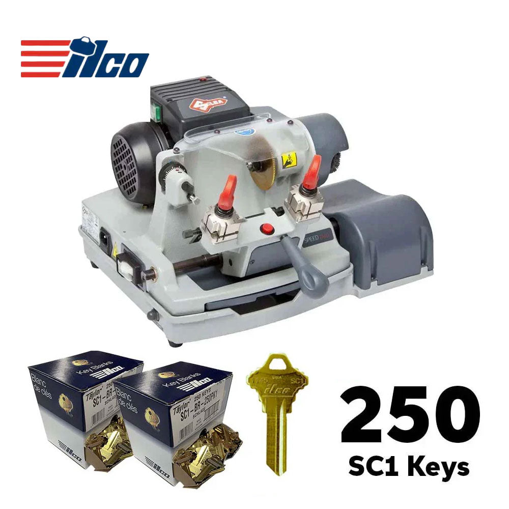 ILCO Speed 040 Automatic and Manual Key Duplicator Machine with 2 Packs of FREE 250 SC1 Key Blanks