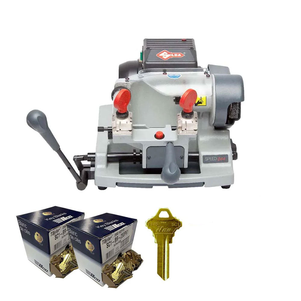 ILCO Speed 044 Semi-Automatic Key Duplicator Machine with 2 Packs of 250 SC1 Key Blanks
