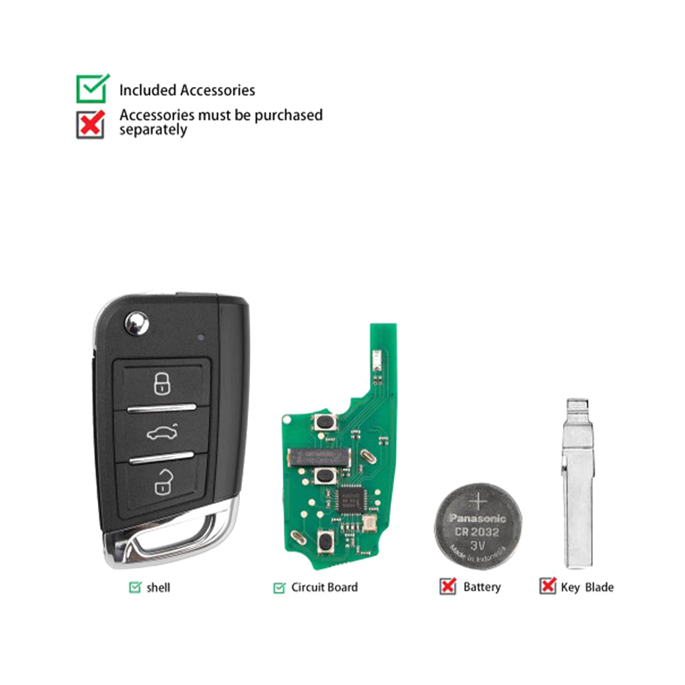 KEYDIY Volkswagen Style 3 Buttons Universal Smart Remote Flip Key (ZB15-3)
