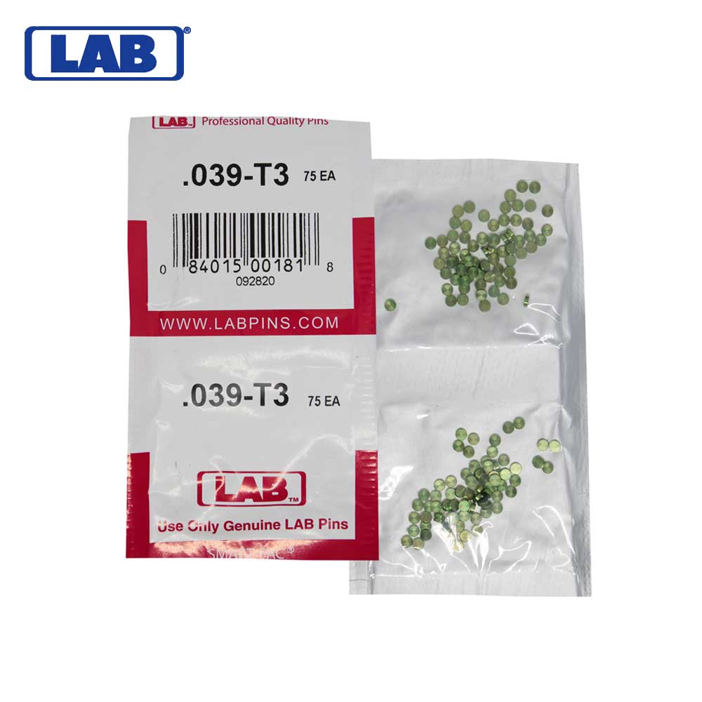 LAB - 039T - .039 Top Pin - .115 Diameter - Crown .003 Universal - Color-Coded - Brass Alloy - Smart Pack 150 Pins