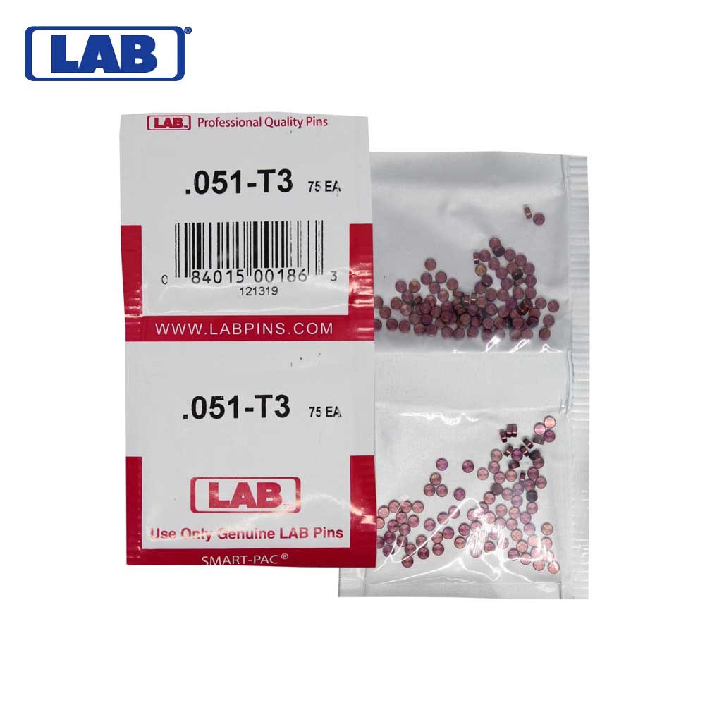 LAB - 051T - .051 Top Pin - .115 Diameter - Crown .003 Universal - Color-Coded - Brass Alloy - Smart Pack 150 Pins