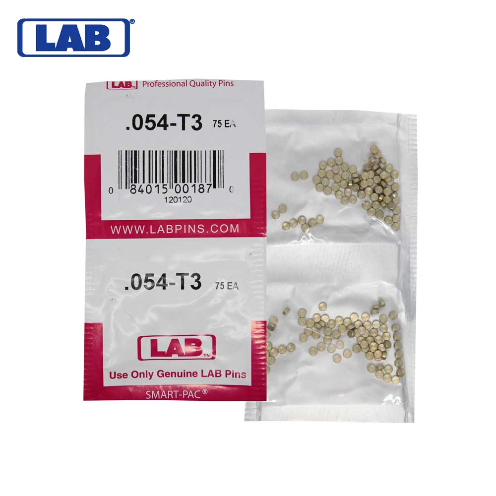 LAB - 054T - .054 Top Pin - .115 Diameter - Crown .003 Universal - Color-Coded - Brass Alloy - Smart Pack 150 Pins