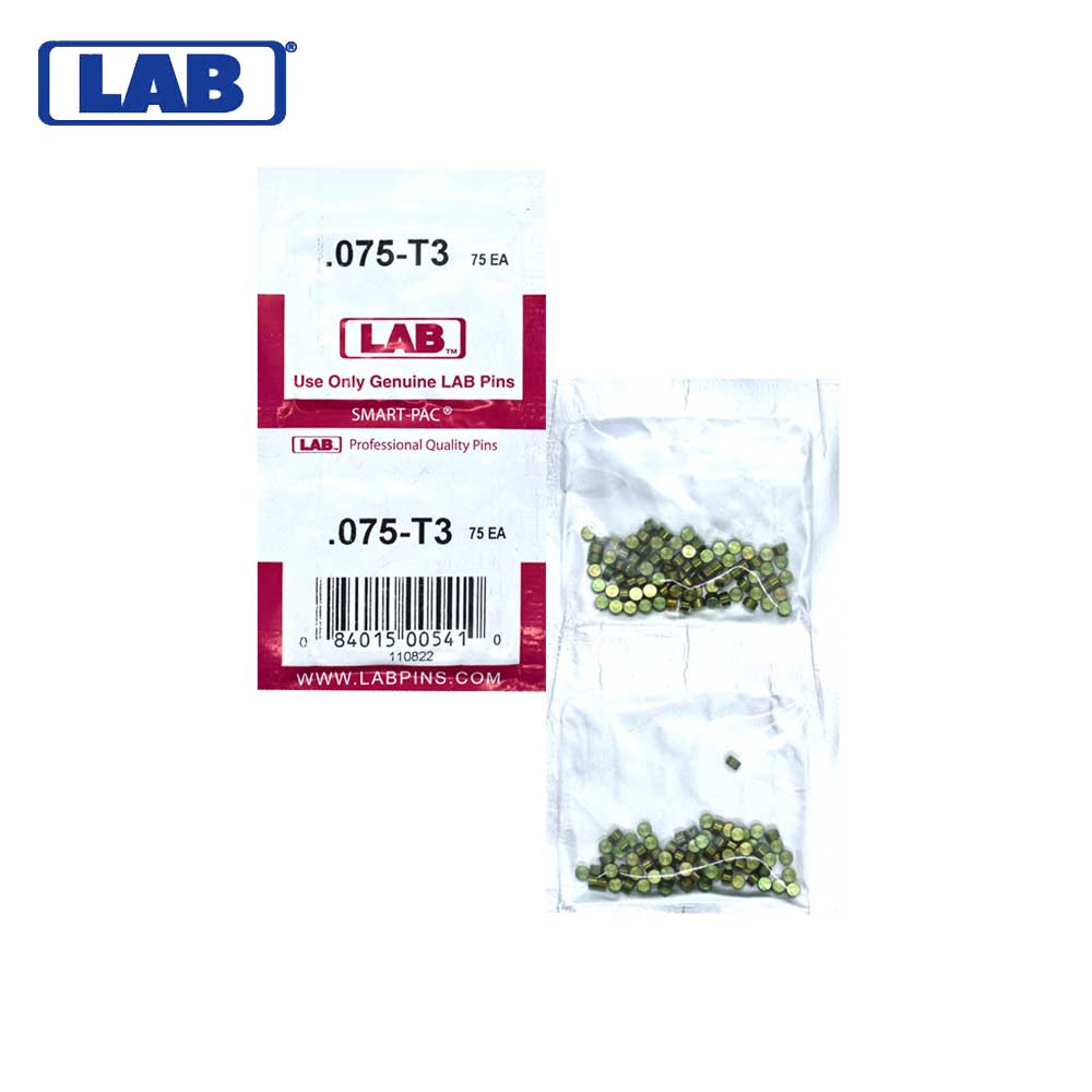 LAB - 075T - .075 Top Pin - .115 Diameter - Crown .003 Universal - Color-Coded - Brass Alloy - Smart Pack 150 Pins