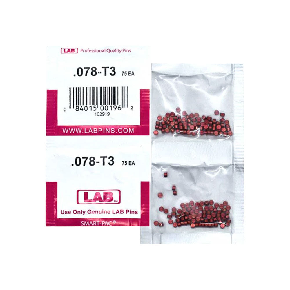 LAB - 078T - .078 Top Pin - .115 Diameter - Crown .003 Universal - Color-Coded - Brass Alloy - Smart Pack 150 Pins