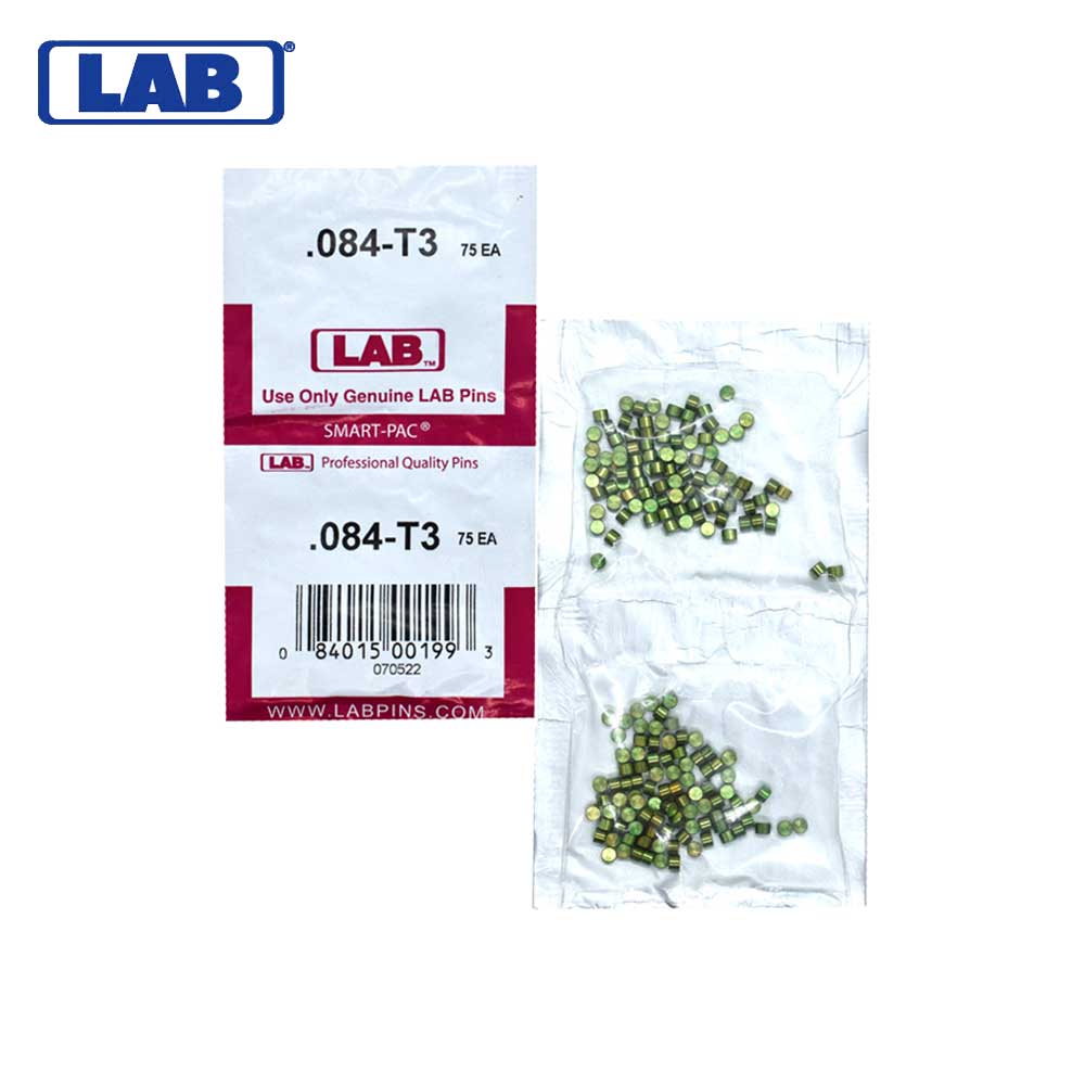 LAB - 084T - .084 Top Pin - .115 Diameter - Crown .003 Universal - Color-Coded - Brass Alloy - Smart Pack 150 Pins