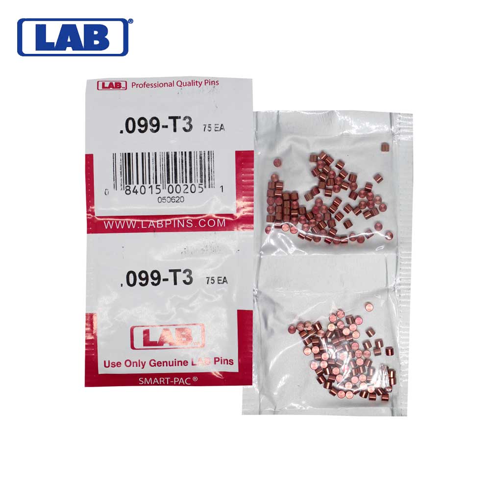 LAB - 099T - .099 Top Pin - .115 Diameter - Crown .003 Universal - Color-Coded - Brass Alloy - Smart Pack 150 Pins