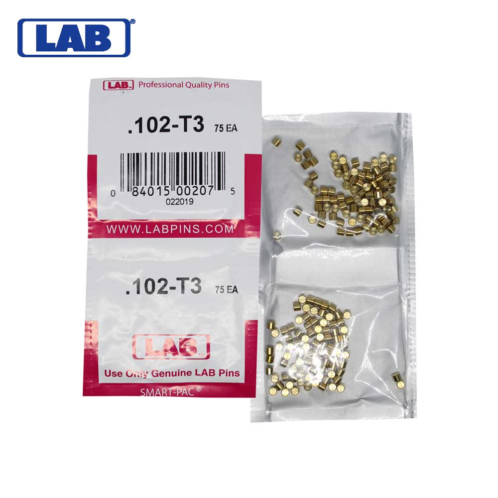 LAB - 102T - .102 Top Pin - .115 Diameter - Crown .003 Universal - Color-Coded - Brass Alloy - Smart Pack 150 Pins