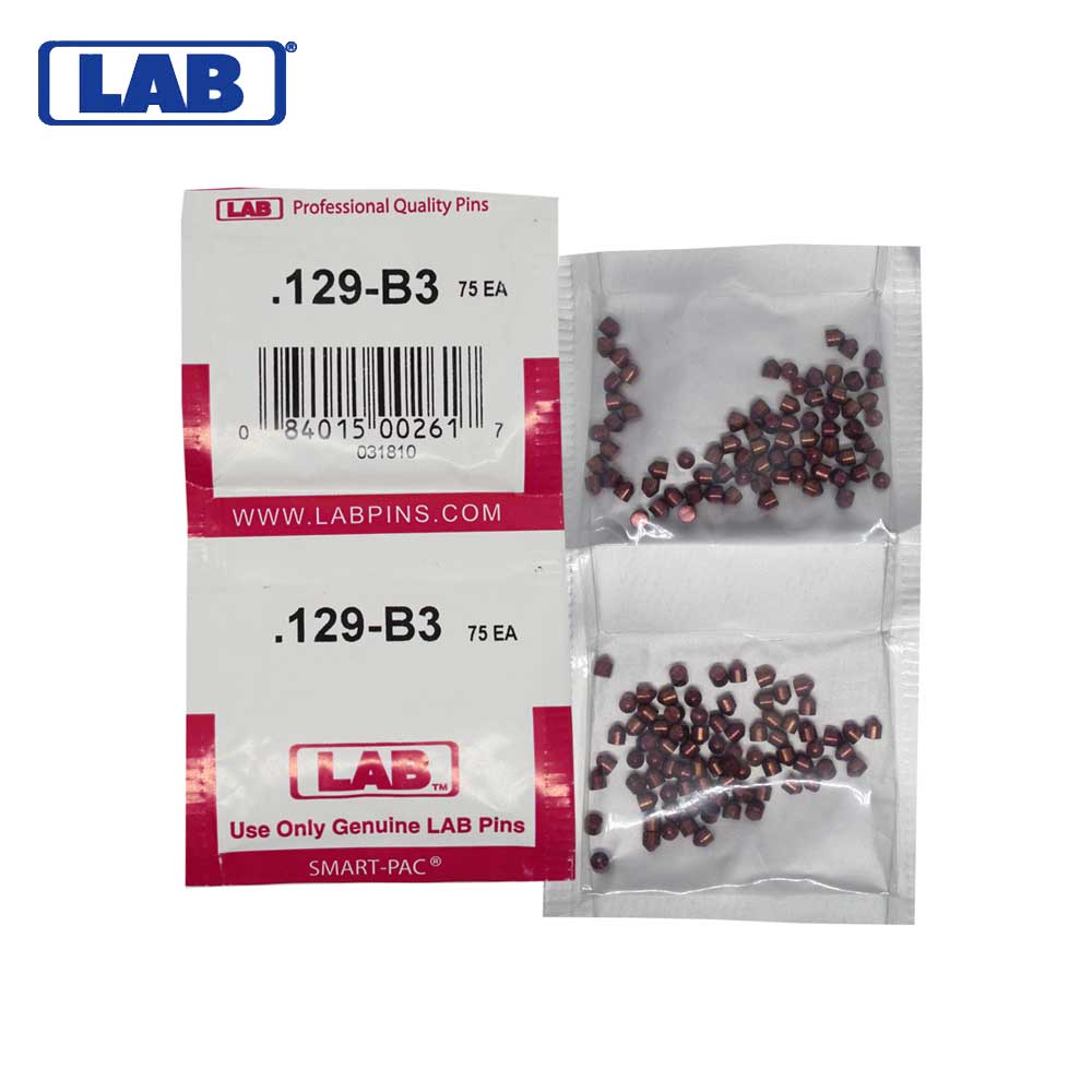 LAB - 129B - .129 Bottom Pin - .115 Diameter - Crown .003 Universal - Color-Coded - Brass Alloy - Smart Pack 150 Pins