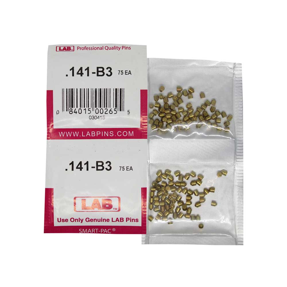 LAB - 141B - .141 Bottom Pin - .115 Diameter - Crown .003 Universal - Color-Coded - Brass Alloy - Smart Pack 150 Pins