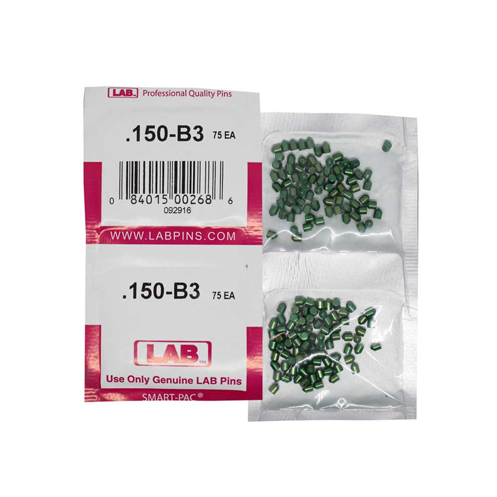 LAB - 150B - .150 Bottom Pin - .115 Diameter - Crown .003 Universal - Color-Coded - Brass Alloy - Smart Pack 150 Pins