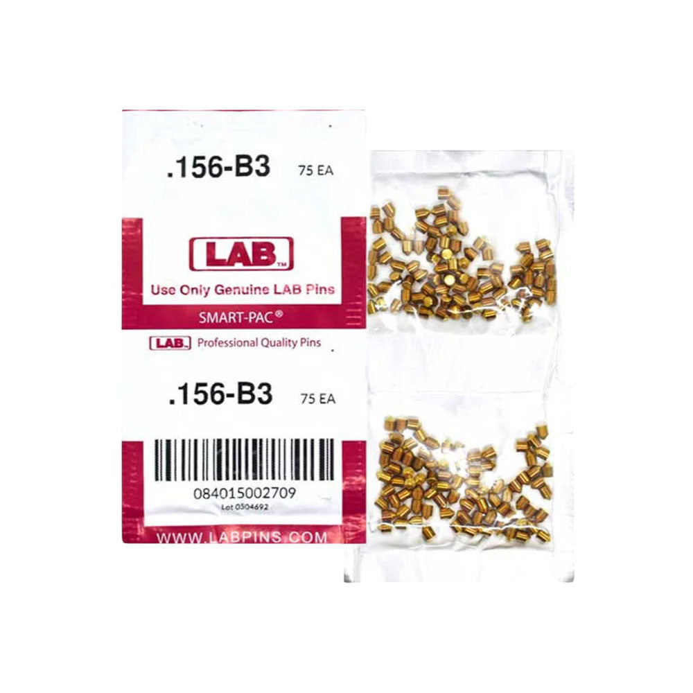 LAB - 156B - .156 Bottom Pin - .115 Diameter - Crown .003 Universal - Color-Coded - Brass Alloy - Smart Pack 150 Pins