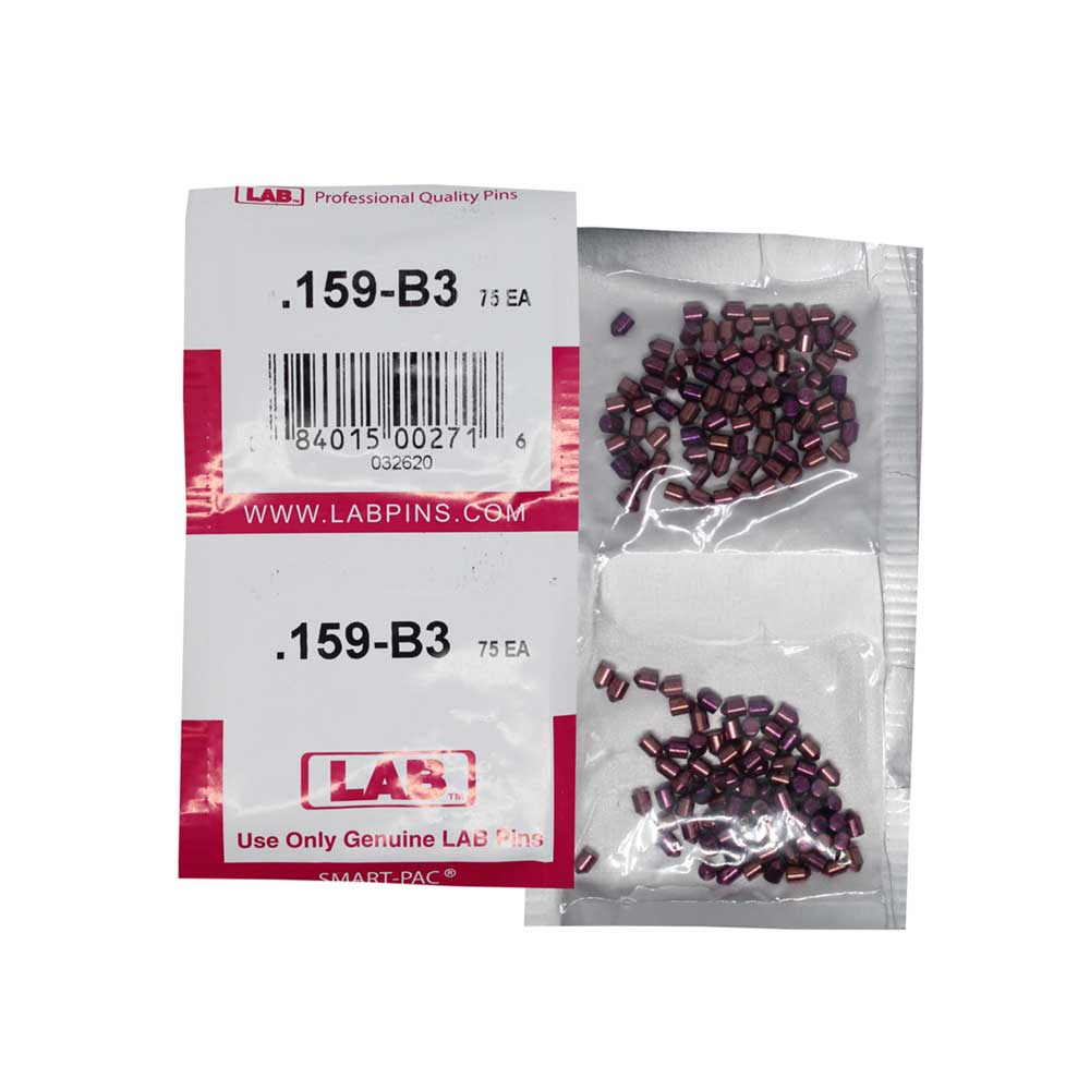 LAB - 159B - .159 Bottom Pin - .115 Diameter - Crown .003 Universal - Color-Coded - Brass Alloy - Smart Pack 150 Pins