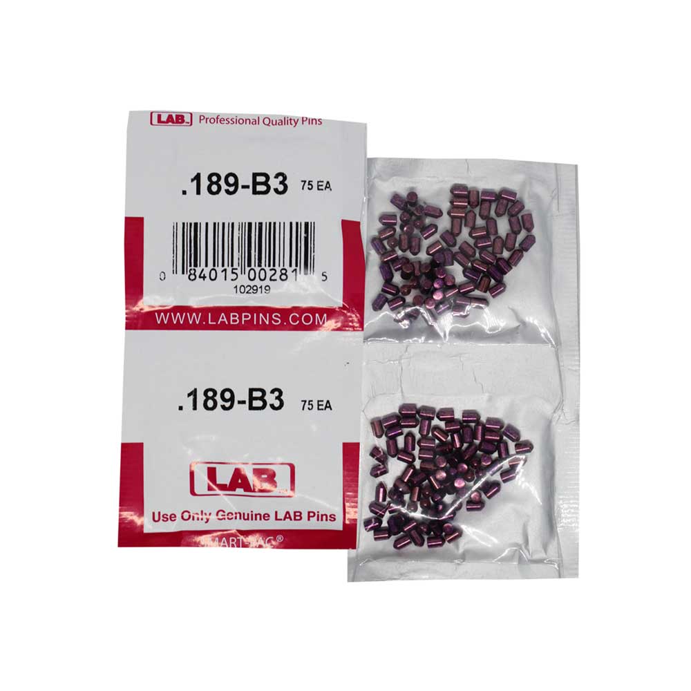 LAB - 189B - .189 Bottom Pin - .115 Diameter - Crown .003 Universal - Color-Coded - Brass Alloy - Smart Pack 150 Pins