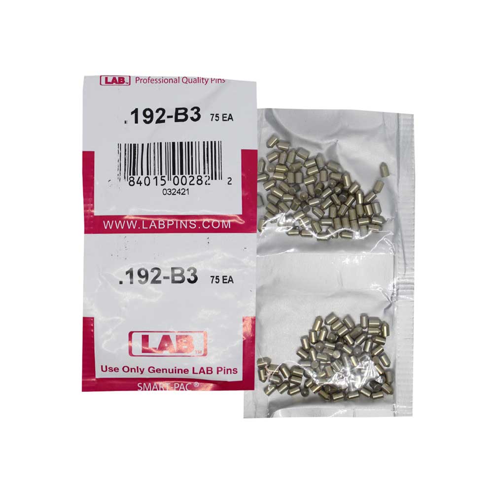 LAB - 192B - .192 Bottom Pin - .115 Diameter - Crown .003 Universal - Color-Coded - Brass Alloy - Smart Pack 150 Pins