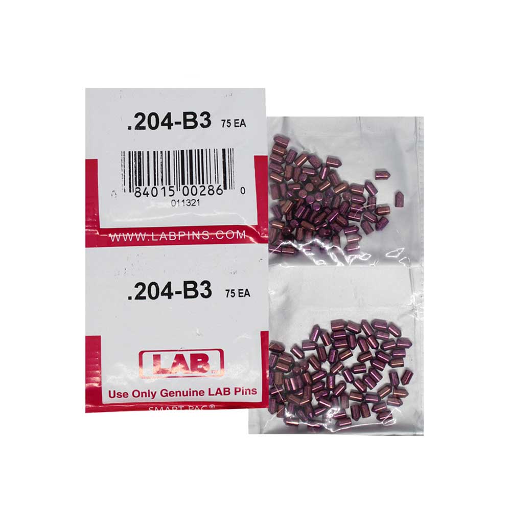 LAB - 204B - .204 Bottom Pin - .115 Diameter - Crown .003 Universal - Color-Coded - Brass Alloy - Smart Pack 150 Pins