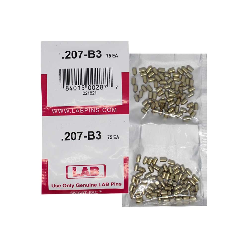 LAB - 207B - .207 Bottom Pin - .115 Diameter - Crown .003 Universal - Color-Coded - Brass Alloy - Smart Pack 150 Pins