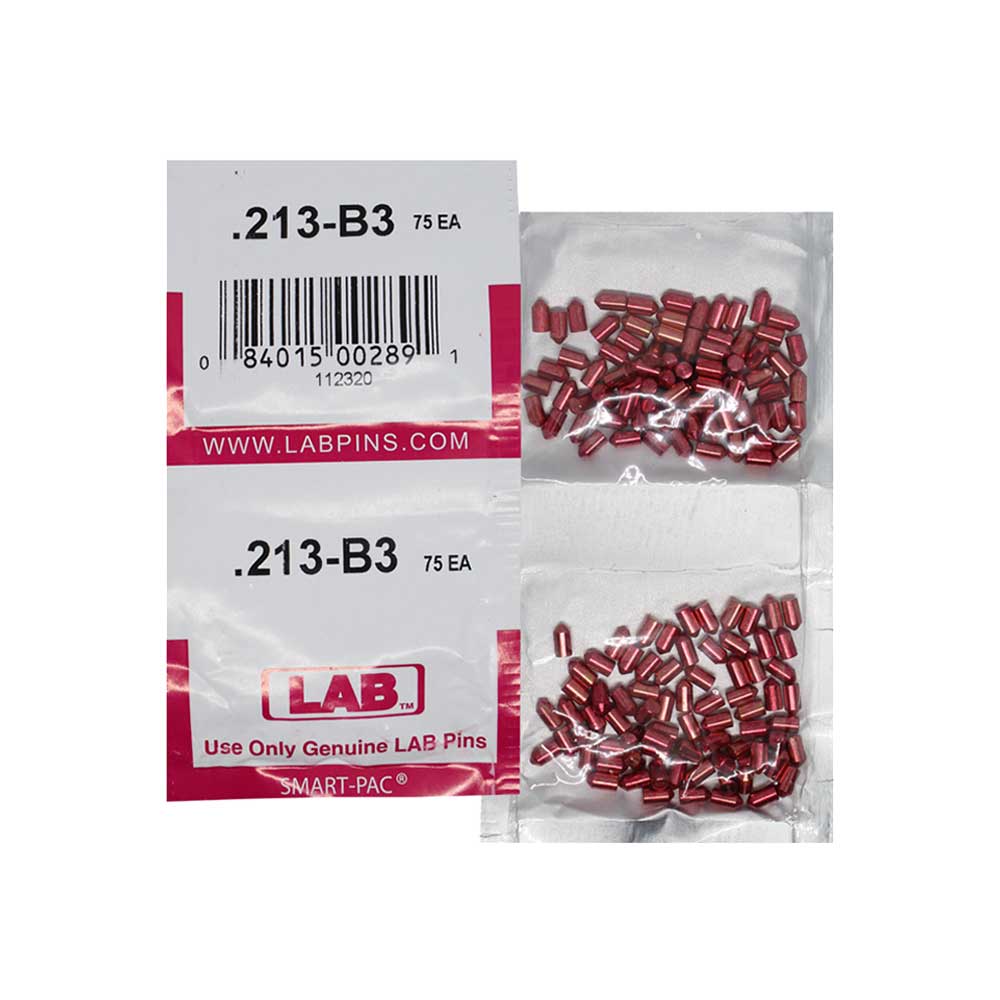 LAB - 213B - .213 Bottom Pin - .115 Diameter - Crown .003 Universal - Color-Coded - Brass Alloy - Smart Pack 150 Pins