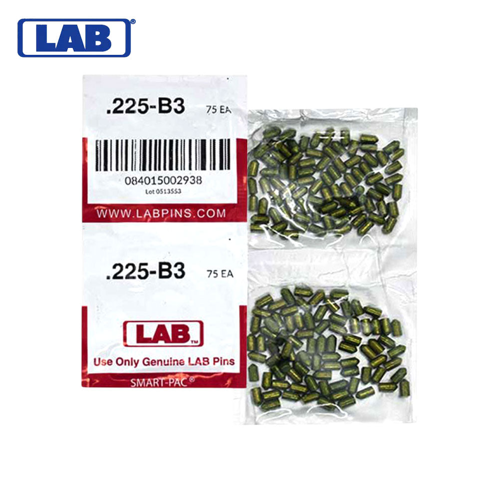 LAB - 225B - .225 Bottom Pin - .115 Diameter - Crown .003 Universal - Color-Coded - Brass Alloy - Smart Pack 150 Pins
