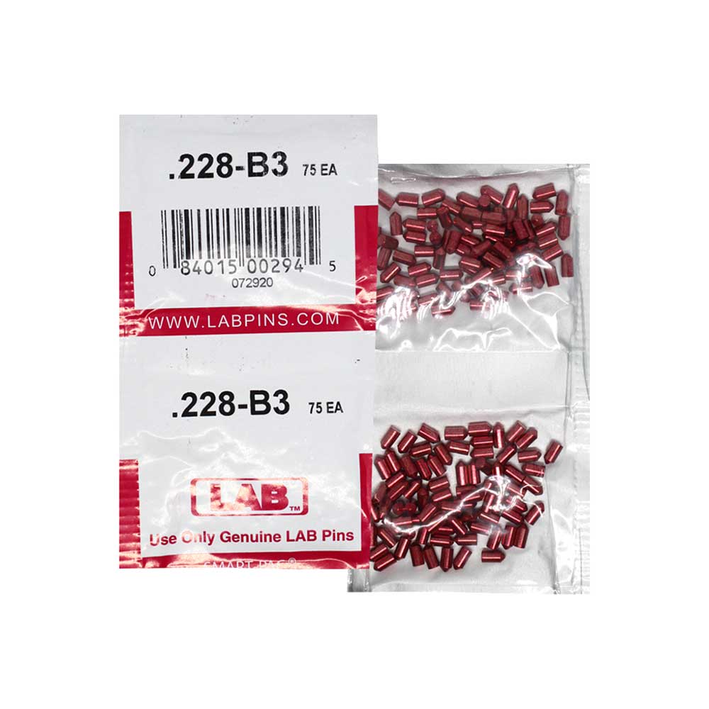 LAB - 228B - .228 Bottom Pin - .115 Diameter - Crown .003 Universal - Color-Coded - Brass Alloy - Smart Pack 150 Pins