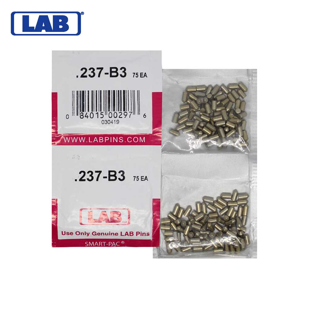 LAB - 237B - .237 Bottom Pin - .115 Diameter - Crown .003 Universal - Color-Coded - Brass Alloy - Smart Pack 150 Pins