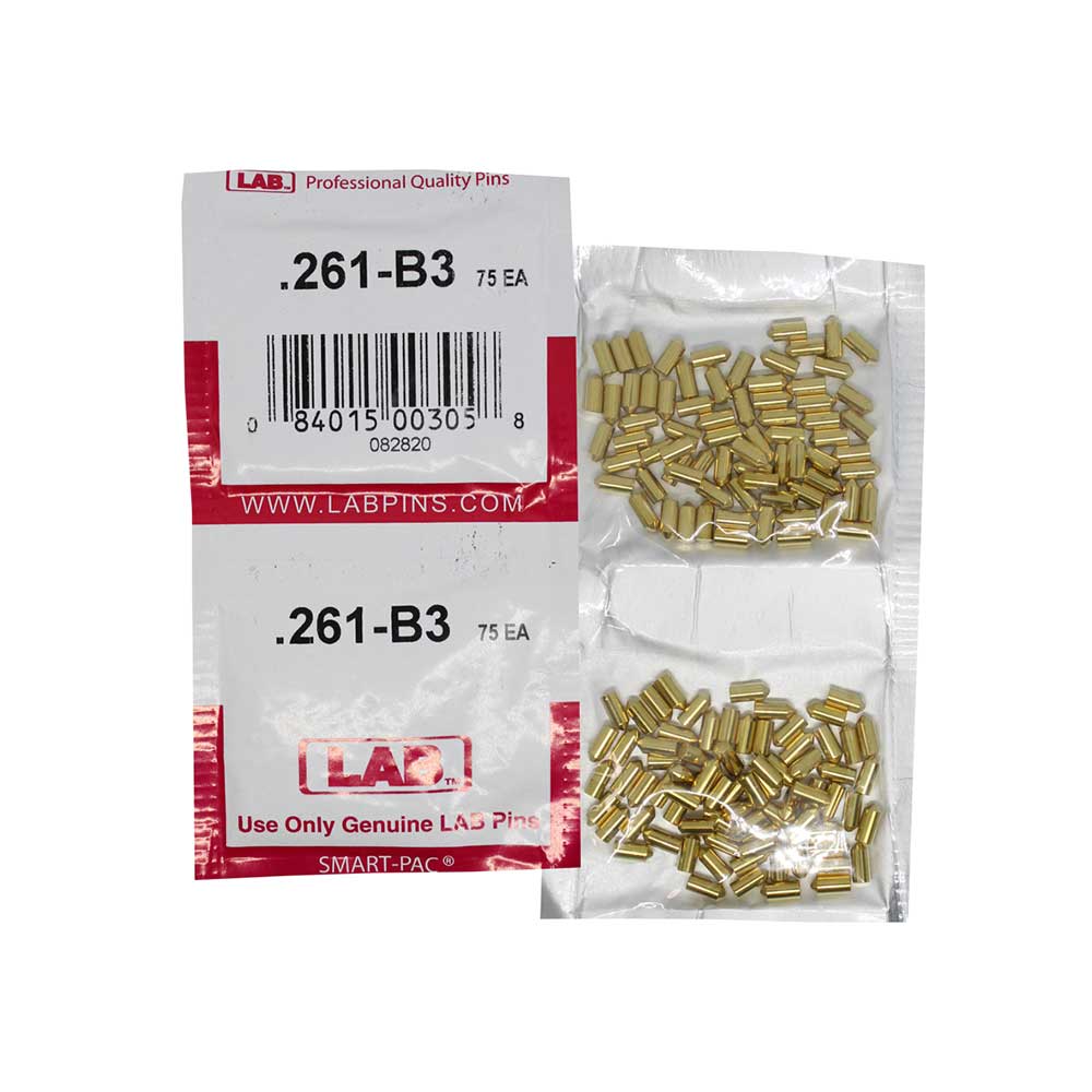 LAB - 261B - .261 Bottom Pin - .115 Diameter - Crown .003 Universal - Color-Coded - Brass Alloy - Smart Pack 150 Pins