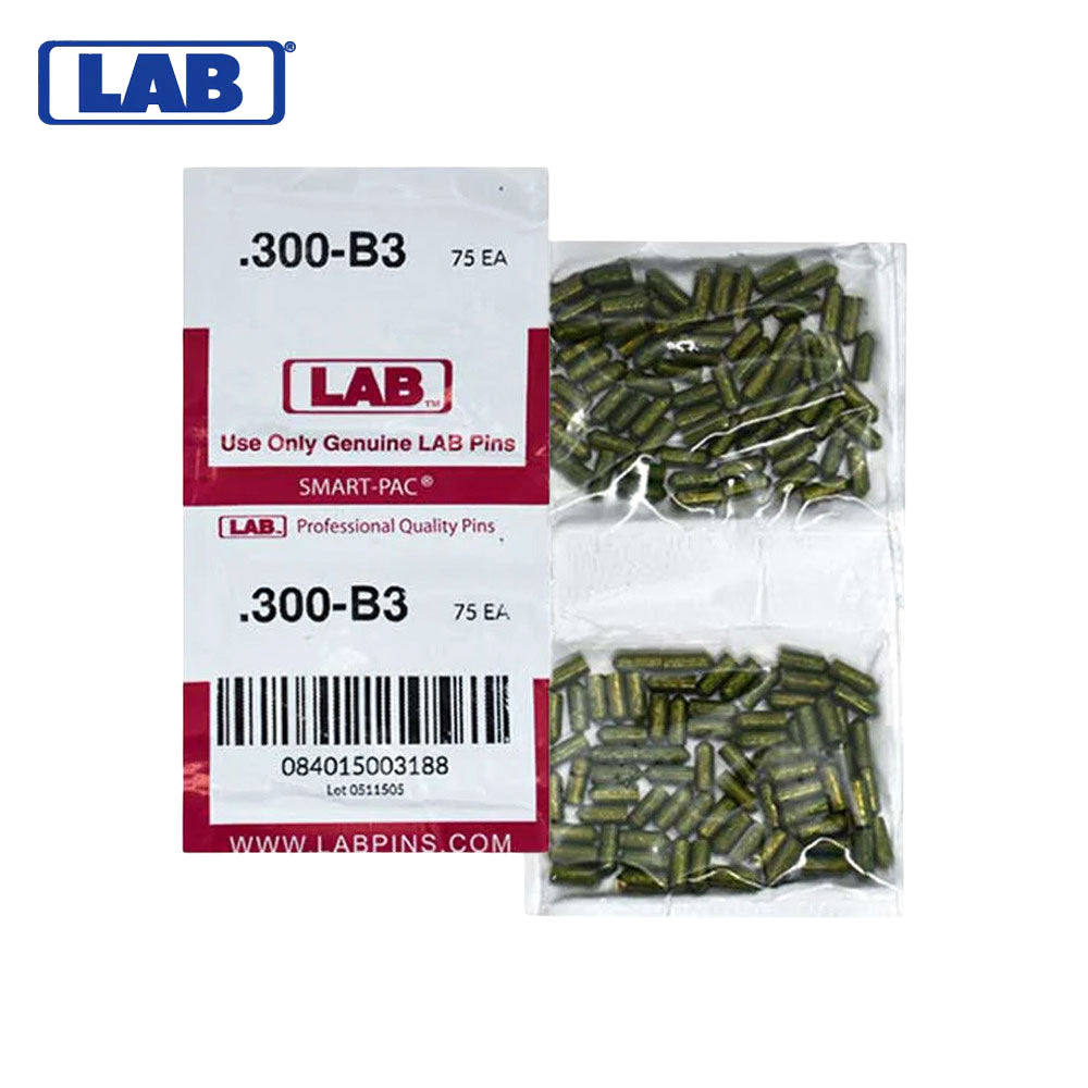 LAB - 300B - .300 Bottom Pin - .115 Diameter - Crown .003 Universal - Color-Coded - Brass Alloy - Smart Pack 150 Pins