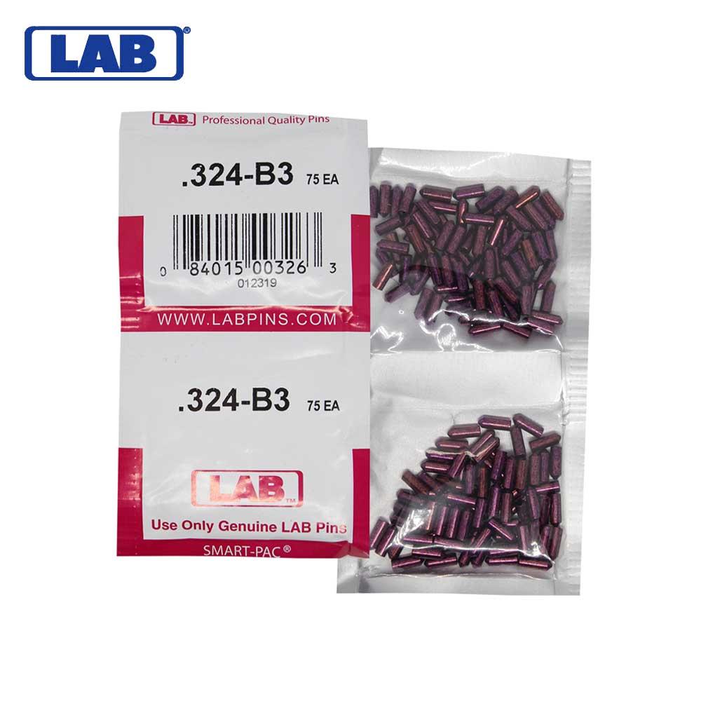 LAB - 324B - .324 Bottom Pin - .115 Diameter - Crown .003 Universal - Color-Coded - Brass Alloy - Smart Pack 150 Pins