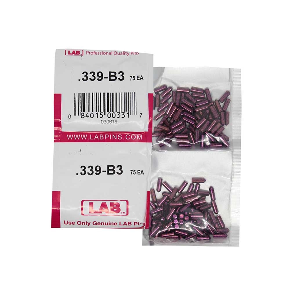 LAB - 339B - .339 Bottom Pin - .115 Diameter - Crown .003 Universal - Color-Coded - Brass Alloy - Smart Pack 150 Pins