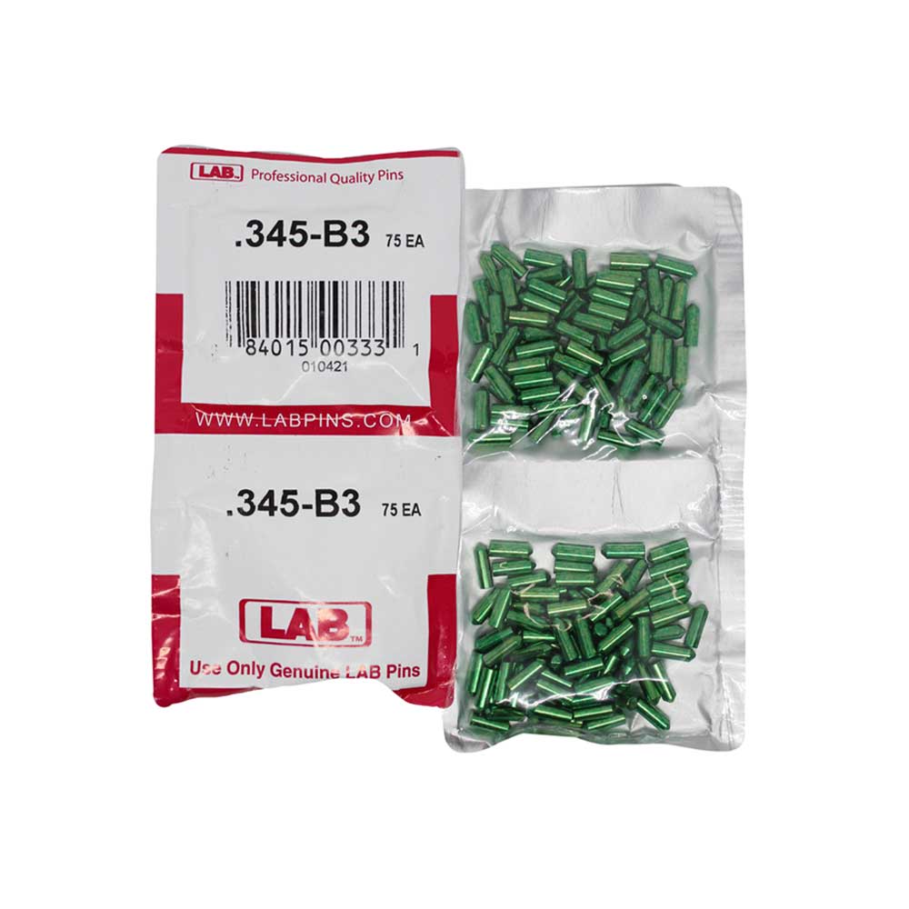 LAB - 345B - .345 Bottom Pin - .115 Diameter - Crown .003 Universal - Color-Coded - Brass Alloy - Smart Pack 150 Pins