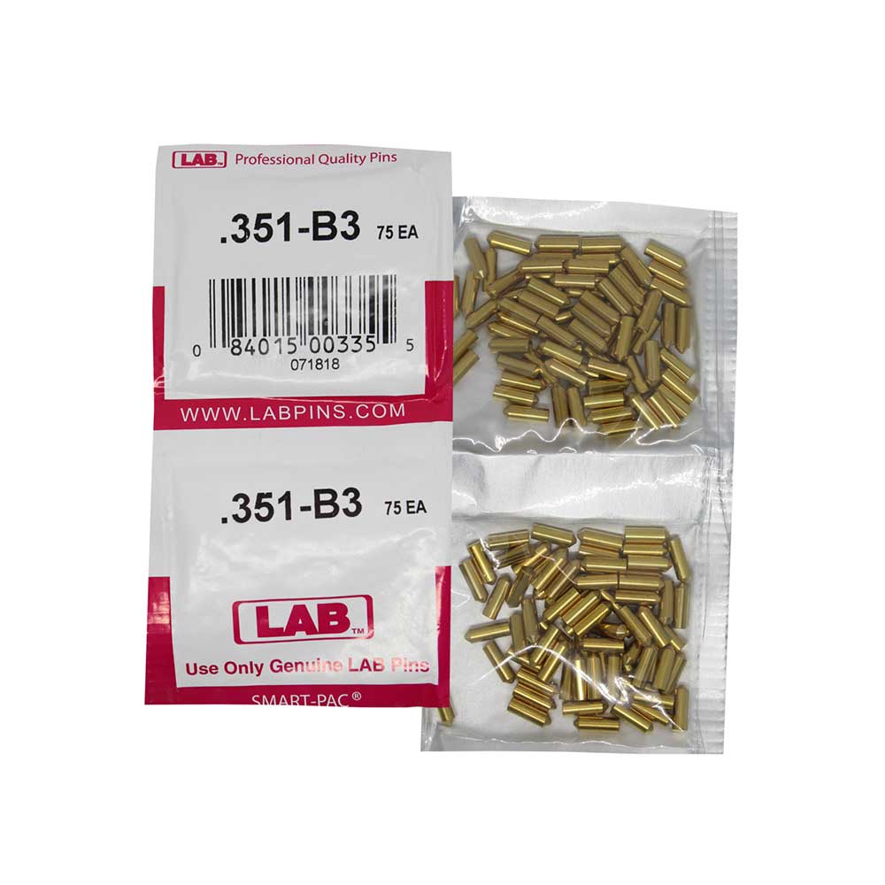 LAB - 351B - .351 Bottom Pin - .115 Diameter - Crown .003 Universal - Color-Coded - Brass Alloy - Smart Pack 150 Pins