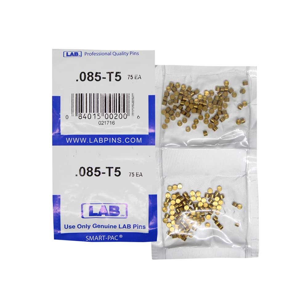 LAB - 5085T-SP - .085 Top Pin - .115 Diameter - Crown .005 Universal - Color-Coded - Brass Alloy - Smart Pack 150 Pins