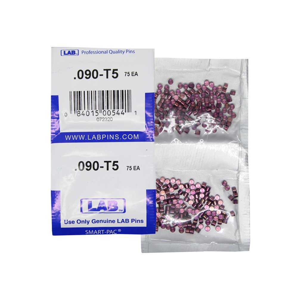 LAB - 5090T-SP - .090 Top Pin - .115 Diameter - Crown .005 Universal - Color-Coded - Brass Alloy - Smart Pack 150 Pins