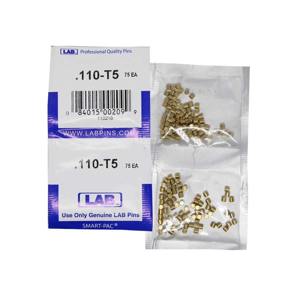 LAB - 5110T-SP - .110 Top Pin - .115 Diameter - Crown .005 Universal - Color-Coded - Brass Alloy - Smart Pack 150 Pins
