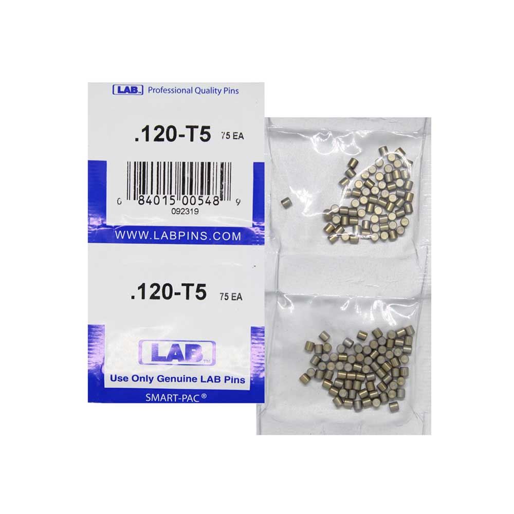 LAB - 5120T-SP - .120 Top Pin - .115 Diameter - Crown .005 Universal - Color-Coded - Brass Alloy - Smart Pack 150 Pins