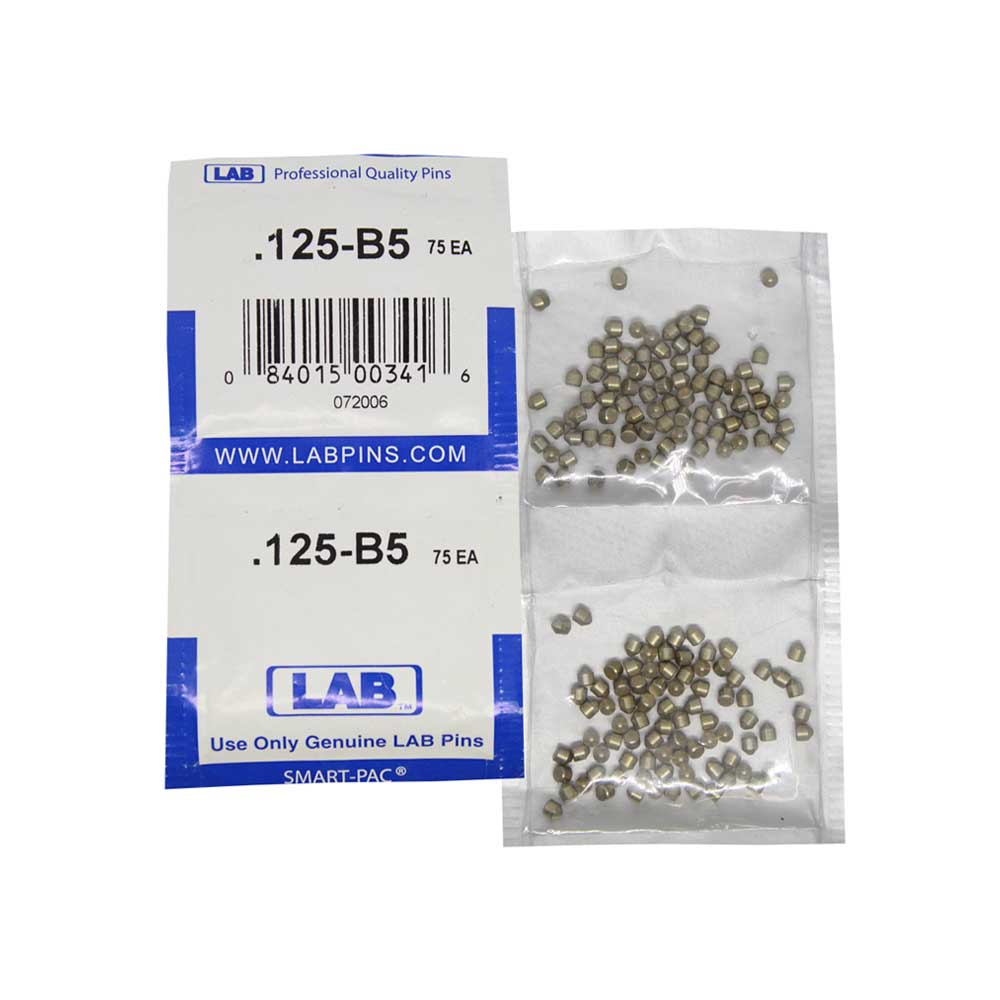LAB - 5125B-SP - .125 Bottom Pin - .115 Diameter - Crown .005 Universal - Color-Coded - Brass Alloy - Smart Pack 150 Pins