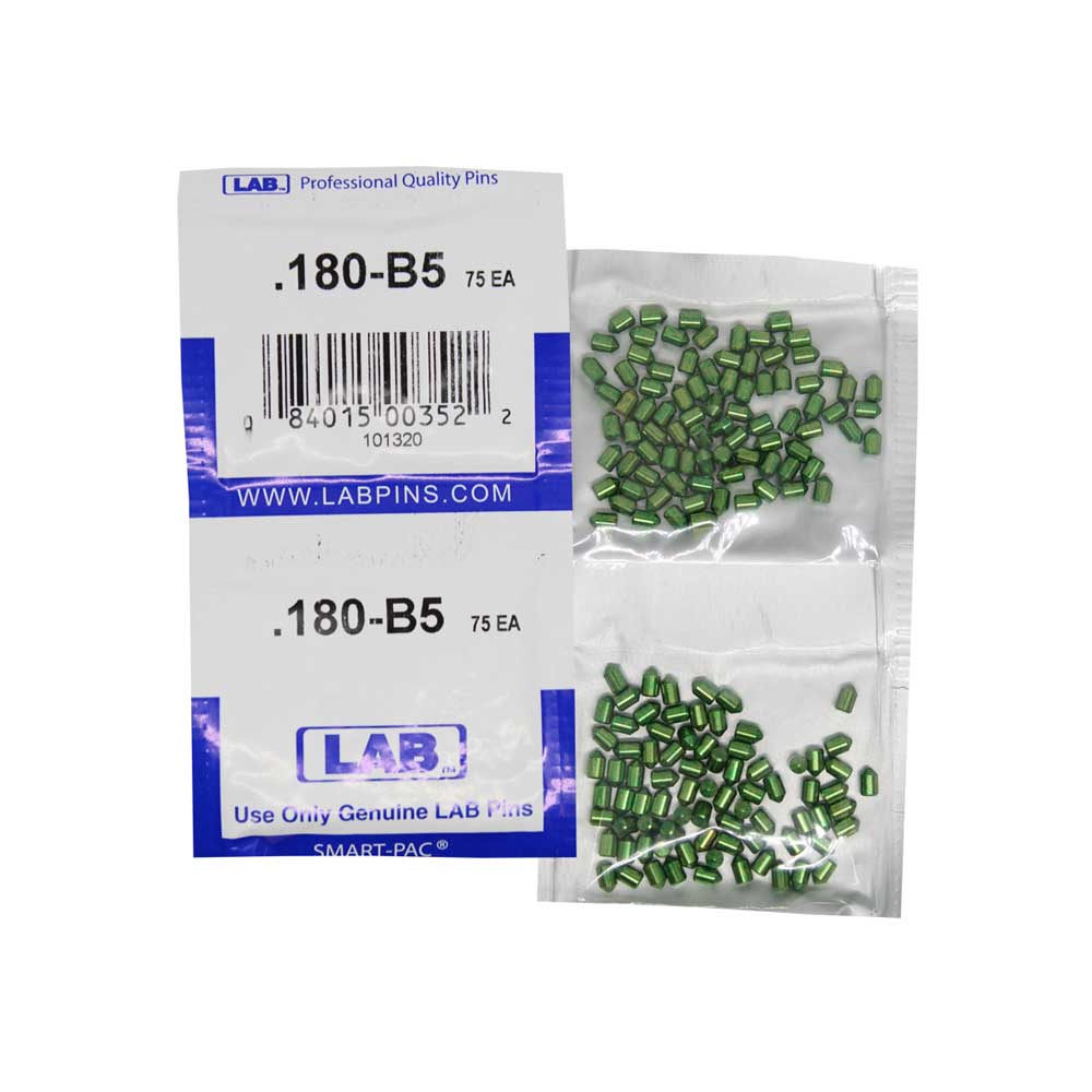 LAB - 5180B-SP - .180 Bottom Pin - .115 Diameter - Crown .005 Universal - Color-Coded - Brass Alloy - Smart Pack 150 Pins
