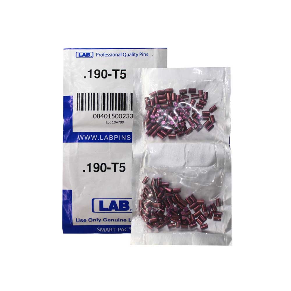 LAB - 5190T-SP - .190 Top Pin - .115 Diameter - Crown .005 Universal - Color-Coded - Brass Alloy - Smart Pack 150 Pins