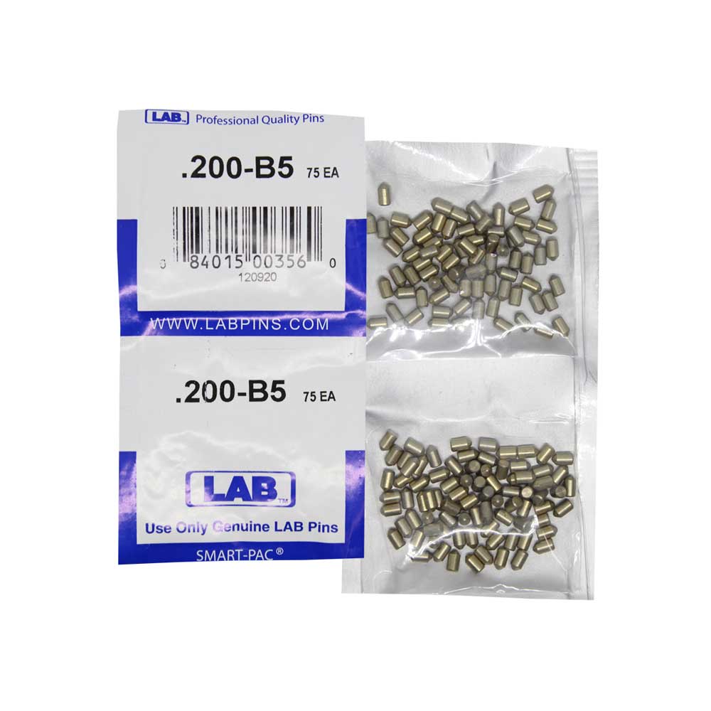 LAB - 5200B-SP - .200 Bottom Pin - .115 Diameter - Crown .005 Universal - Color-Coded - Brass Alloy - Smart Pack 150 Pins