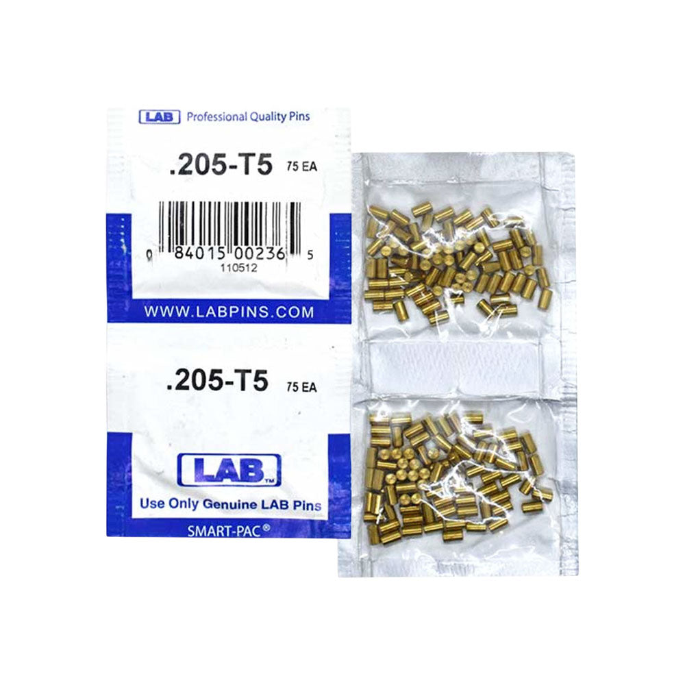 LAB - 5205T-SP - .205 Top Pin - .115 Diameter - Crown .005 Universal - Color-Coded - Brass Alloy - Smart Pack 150 Pins