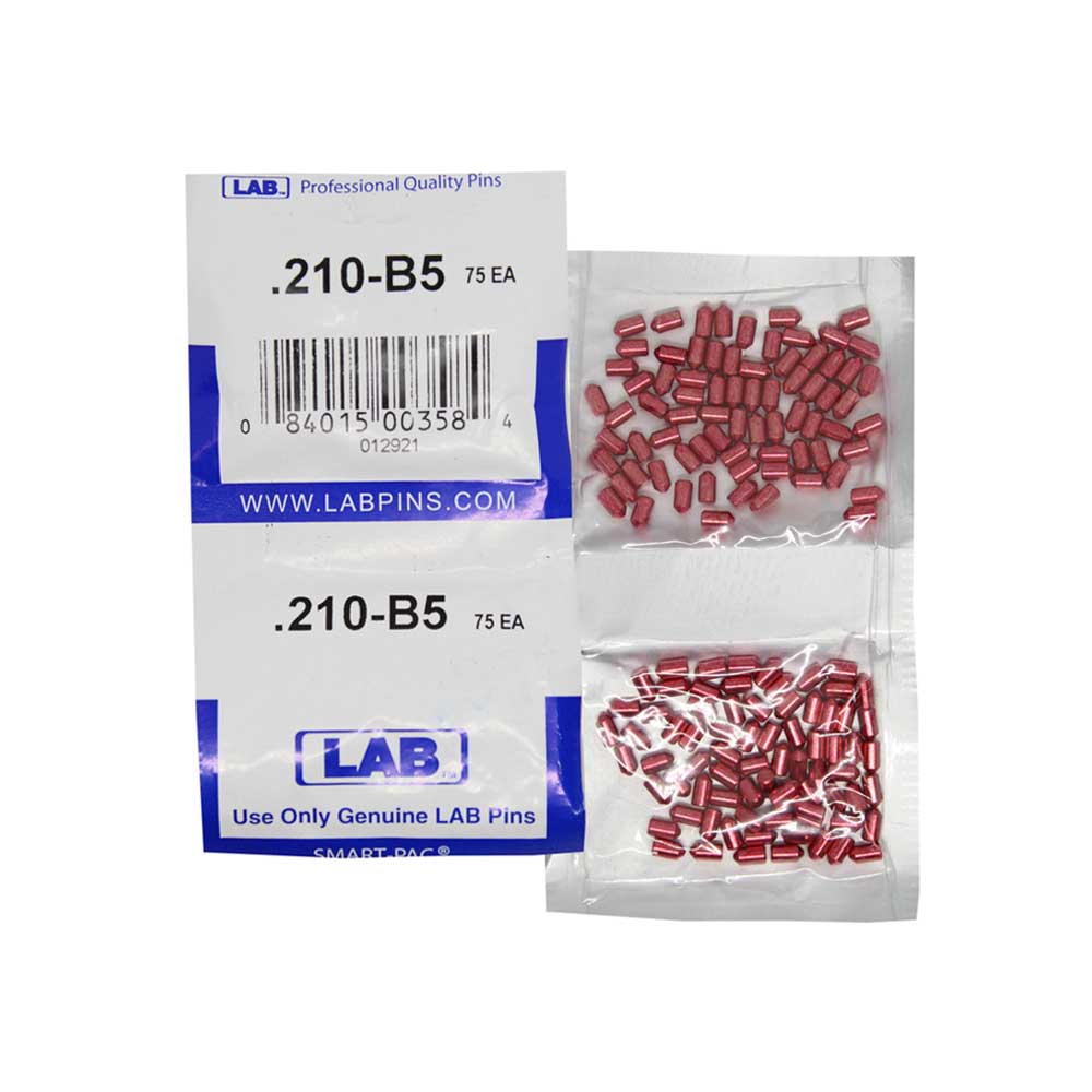 LAB - 5210B-SP - .210 Bottom Pin - .115 Diameter - Crown .005 Universal - Color-Coded - Brass Alloy - Smart Pack 150 Pins