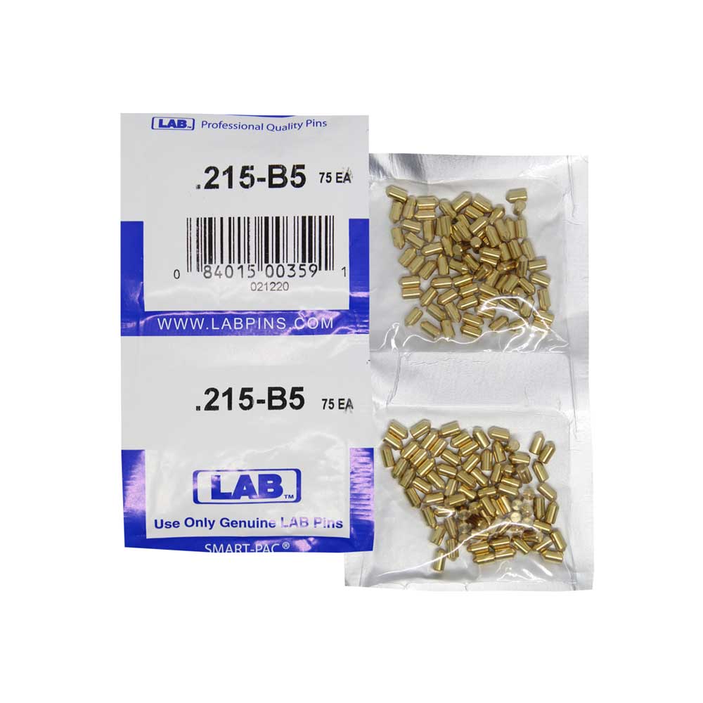 LAB - 5215B-SP - .215 Bottom Pin - .115 Diameter - Crown .005 Universal - Color-Coded - Brass Alloy - Smart Pack 150 Pins