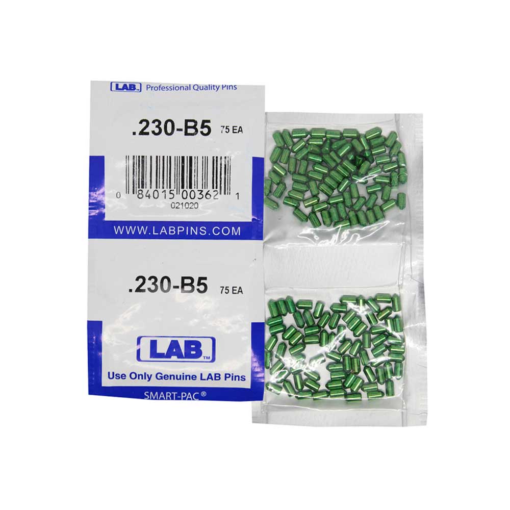 LAB - 5230B-SP - .230 Bottom Pin - .115 Diameter - Crown .005 Universal - Color-Coded - Brass Alloy - Smart Pack 150 Pins