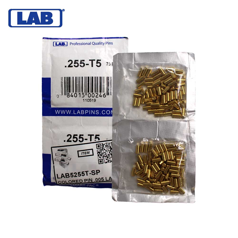 LAB - 5255T-SP - .255 Top Pin - .115 Diameter - Crown .005 Universal - Color-Coded - Brass Alloy - Smart Pack 150 Pins